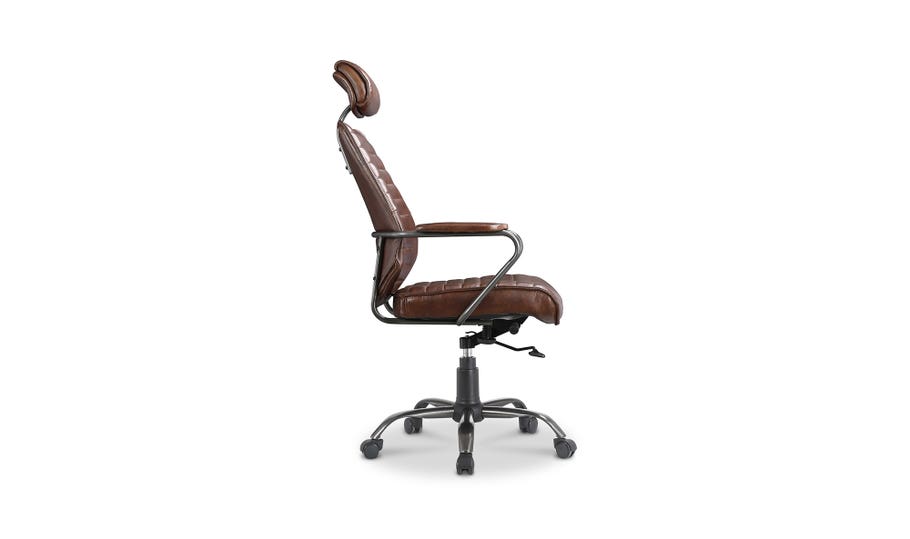 Executive Office Chair Dark Brown Leather