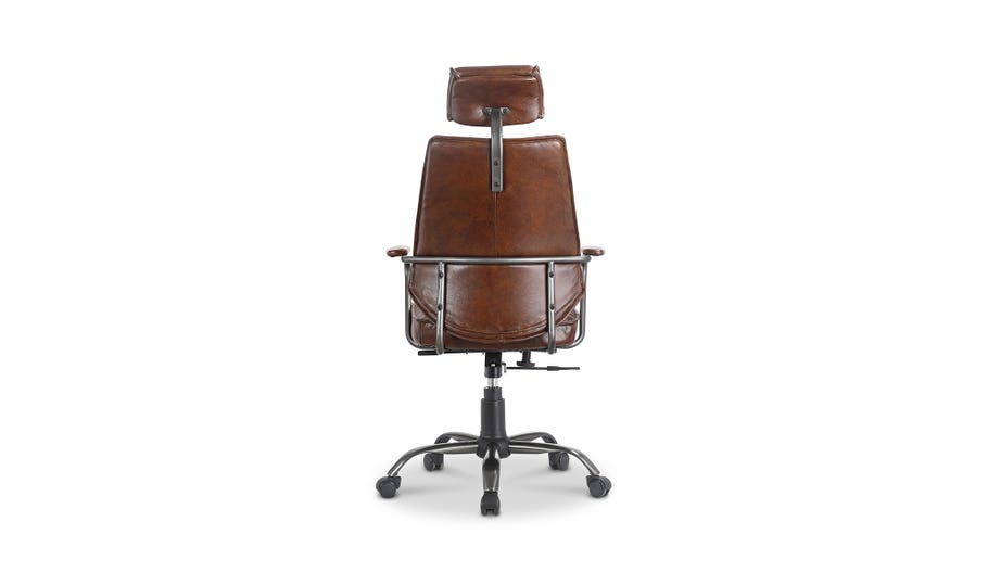 Executive Office Chair Dark Brown Leather