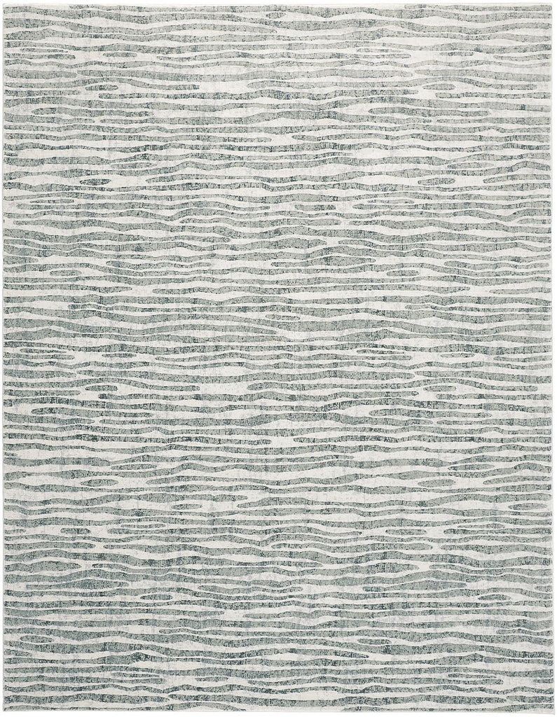 Atwell Transitional Abstract Gray Green Ivory Area Rug (3' x 5')