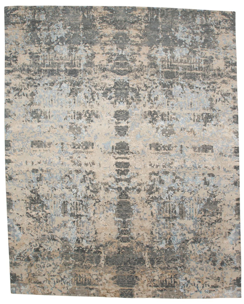 Adira Modern Distressed Taupe Tan Ivory Area Rug (7'9" x 9'9")