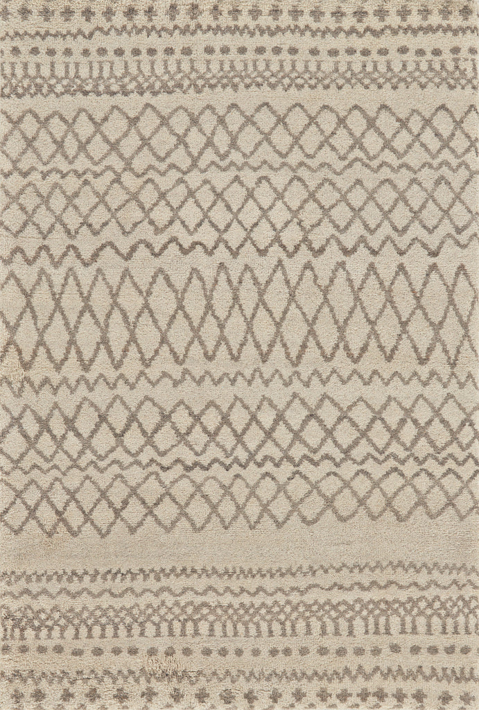 Barbary Modern Diamond Ivory Taupe Area Rug (5'6" x 8'6")