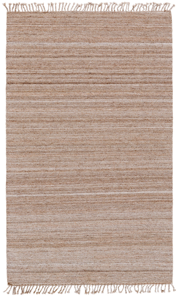 Brady Transitional Stripes Brown Red Ivory Area Rug (9' x 12')