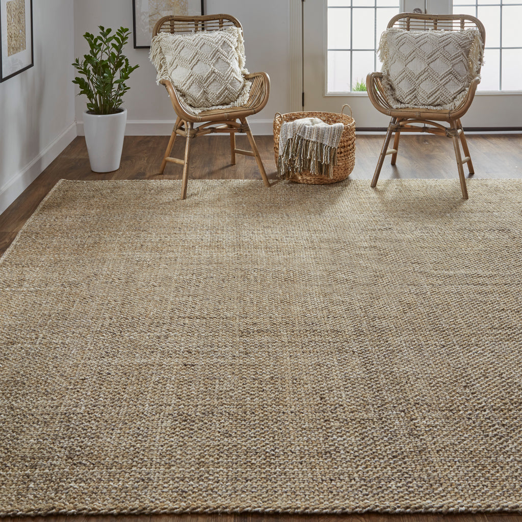 Naples Transitional Solid Brown Area Rug (8' x 10')