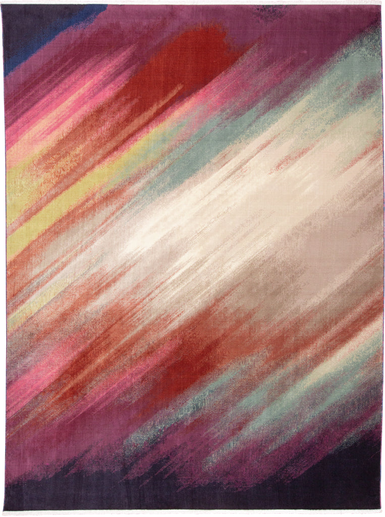 Torina Modern Abstract Pink Purple Red Area Rug (5' x 6'11")