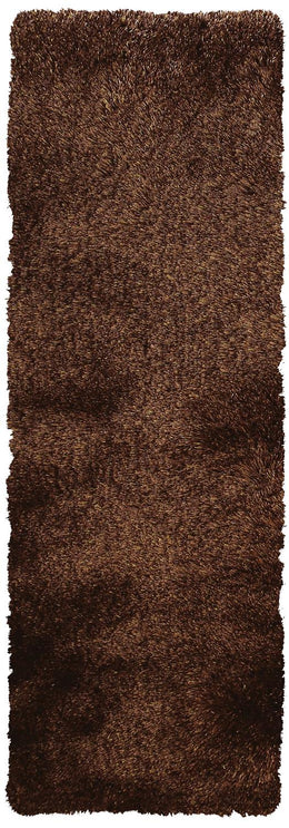 Indochine Modern Solid Brown Area Rug (2' x 3'4")