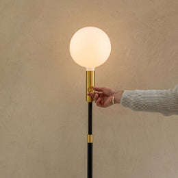 Poise Adjustable Floor Lamp + Sphere V Bulb - Graphite