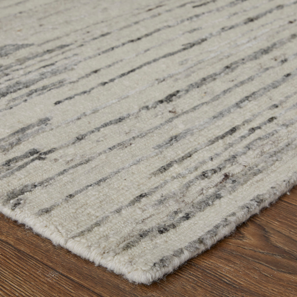 Brighton Modern Abstract Ivory Gray Area Rug (9'6" x 13'6")