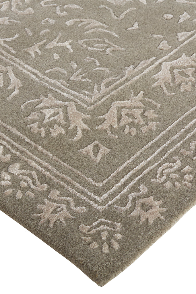 Bella Transitional Oriental Gray Taupe Silver Area Rug (2' x 3')