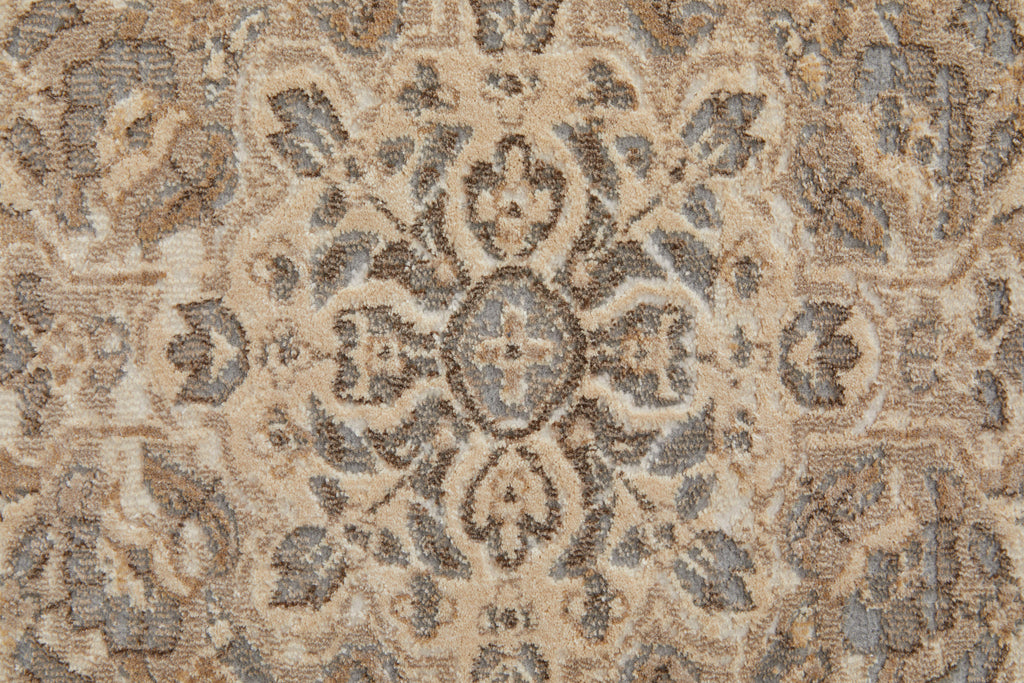 Celene Traditional Medallion Tan Brown Ivory Area Rug (3'9" x 5'7")