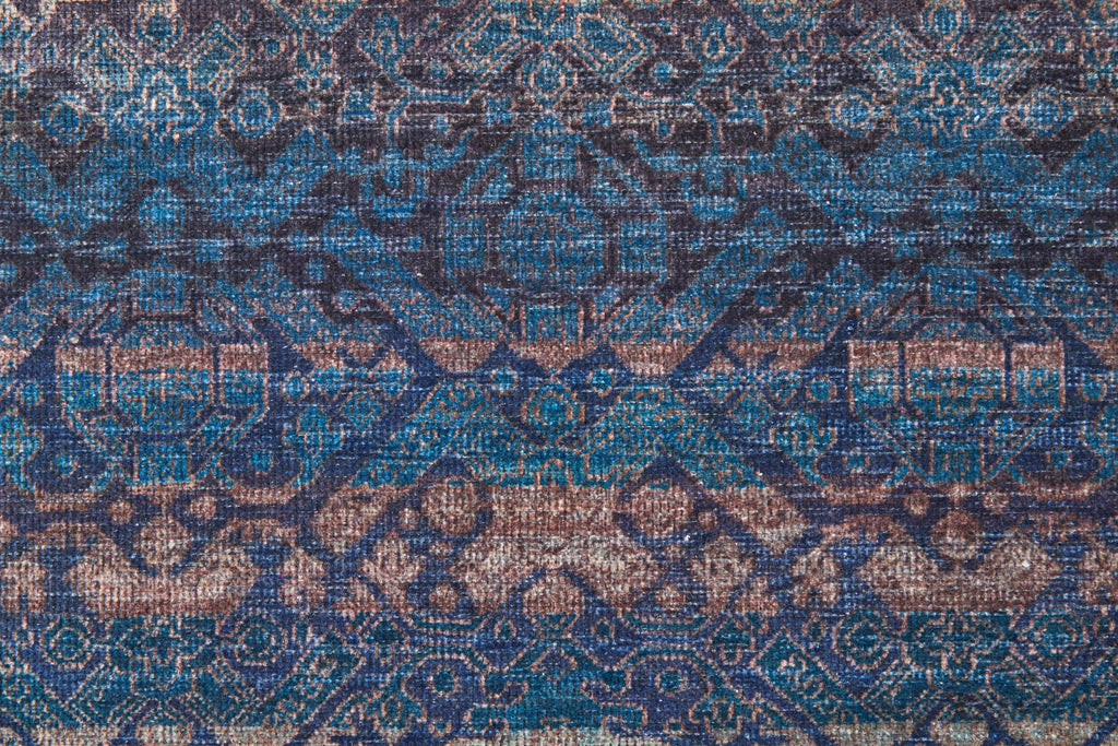 Voss Transitional Geometric Blue Purple Brown Area Rug (10'6" x 14')