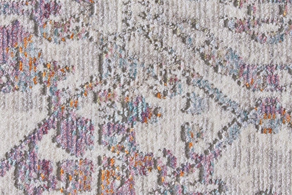 Cecily Transitional Distressed Purple Blue Gold Area Rug (2' x 3')