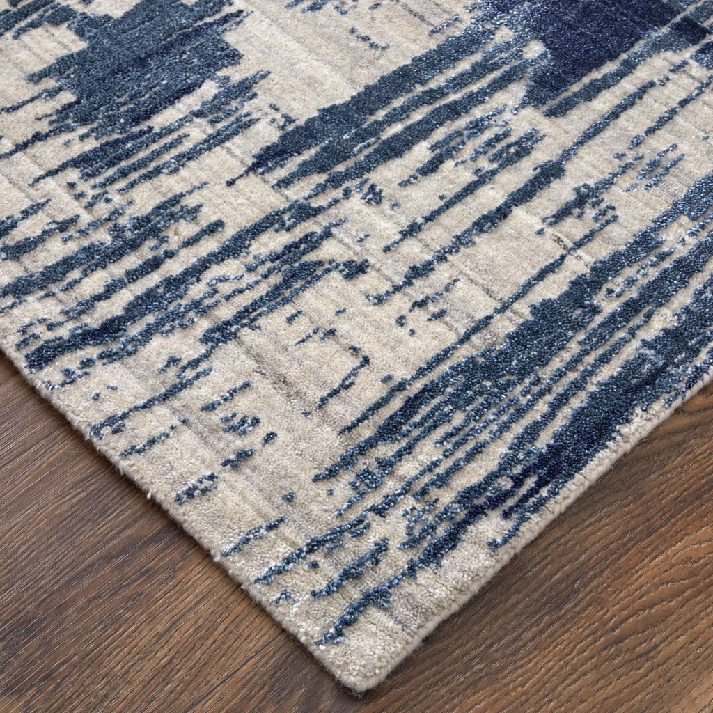 Eastfield Modern Abstract Blue Ivory Area Rug (3' x 5' / Pattern 1)