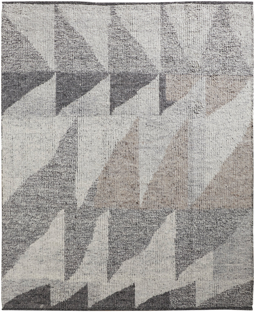 Alford Modern Geometric Ivory Gray Taupe Area Rug (7'9" x 9'9")