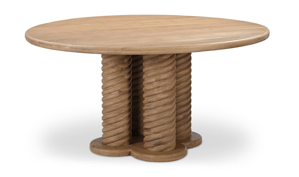 Treccia Round Dining Table Oak