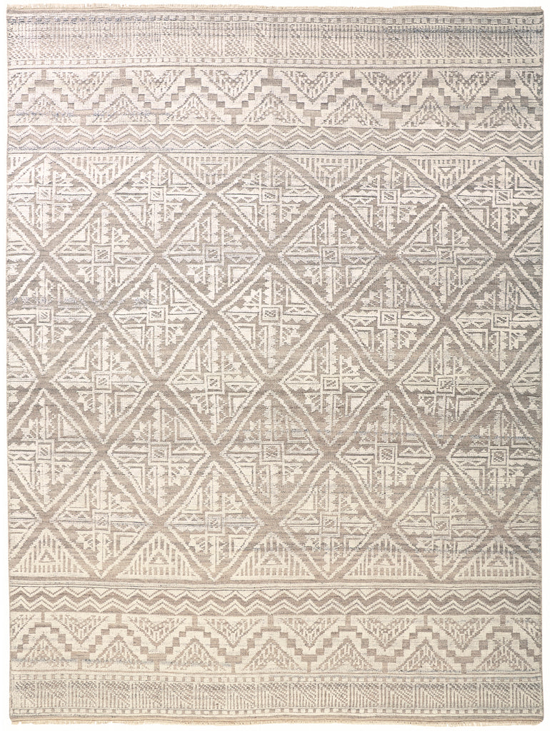 Payton Transitional Diamond Ivory Tan Gray Area Rug (5'6" x 8'6")