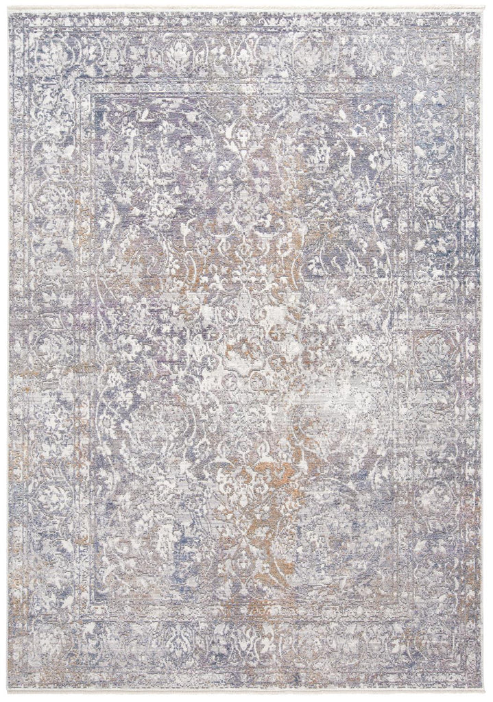 Cecily Transitional Distressed Gray Orange Purple Area Rug (10' x 14')