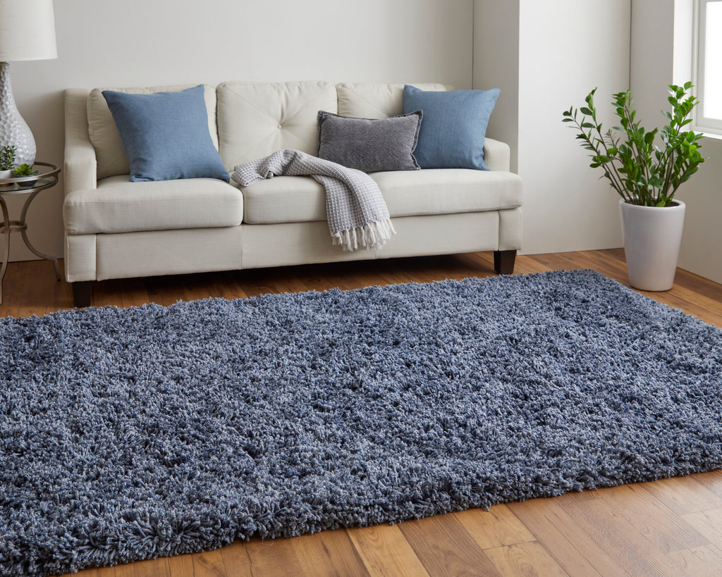 Stoneleigh Modern Solid Blue Area Rug (10' x 14')