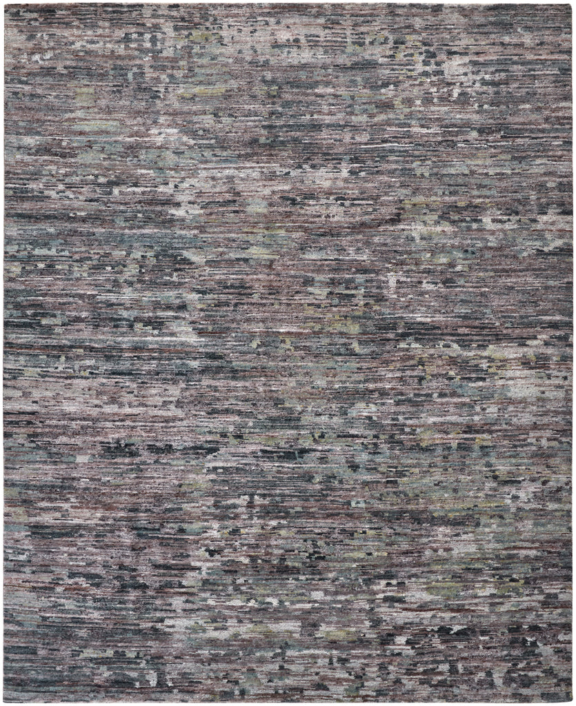 Conroe Modern Abstract Blue Gray Area Rug (7'9" x 9'9")