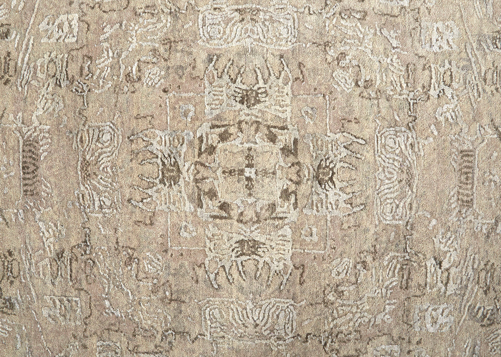 Adira Modern Distressed Tan Silver Brown Area Rug (8'6" x 11'6")