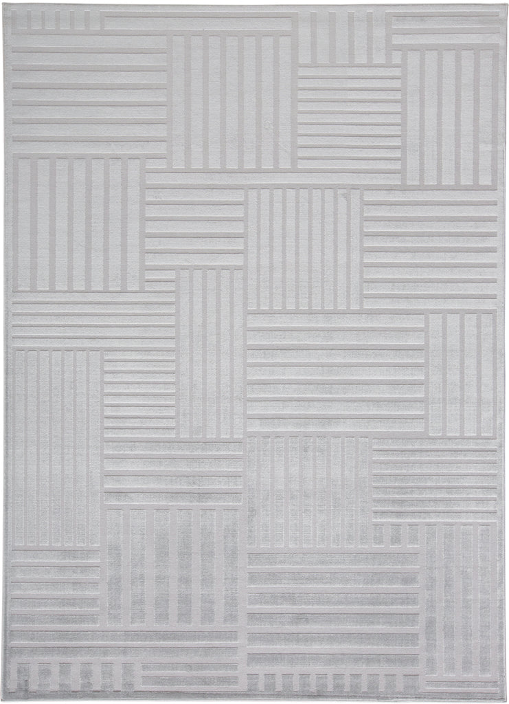 Chilton Transitional Geometric Silver Gray Area Rug (1'8" x 2'10")