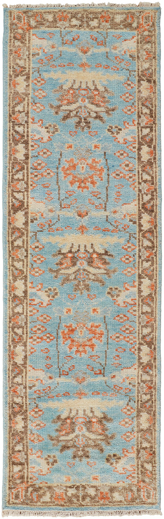 Beall Traditional Oriental Blue Brown Area Rug (2'6" x 8')