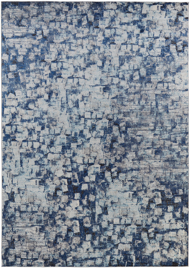 Edgemont Modern Abstract Blue Ivory Area Rug (3' x 5' / Pattern 2)