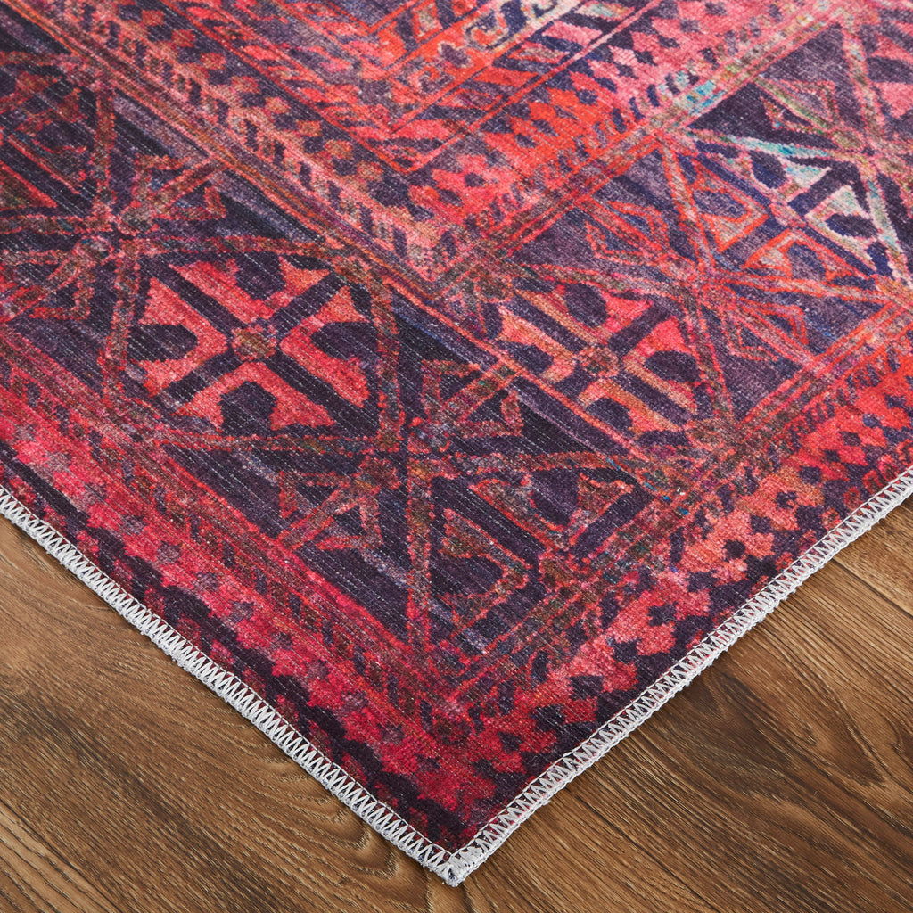 Voss Transitional Oriental Red Gray Area Rug (5'3" x 7'6")