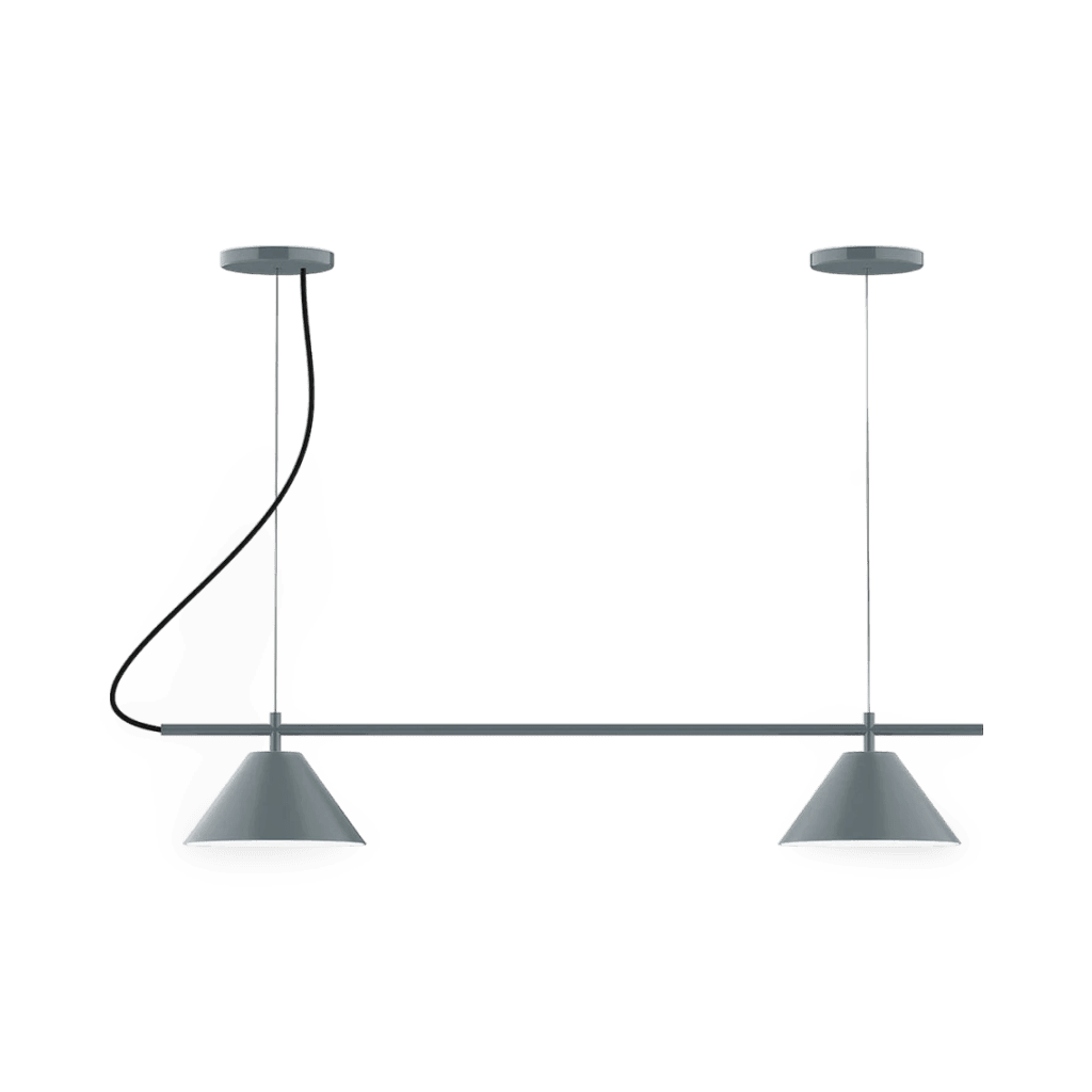 2-Light Linear Axis Chandelier, Slate Gray - CHB421-40