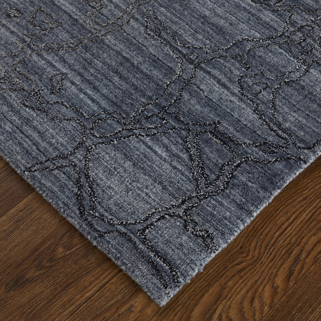 Whitton Modern Abstract Gray Blue Area Rug (2' x 3')