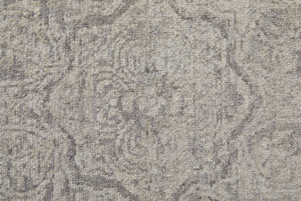 Rowen Transitional Distressed Gray Taupe Ivory Area Rug (8'6" x 11'6")