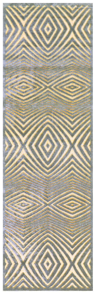 Saphir Callo Modern Abstract Tan Gray Area Rug (2'6" x 8')