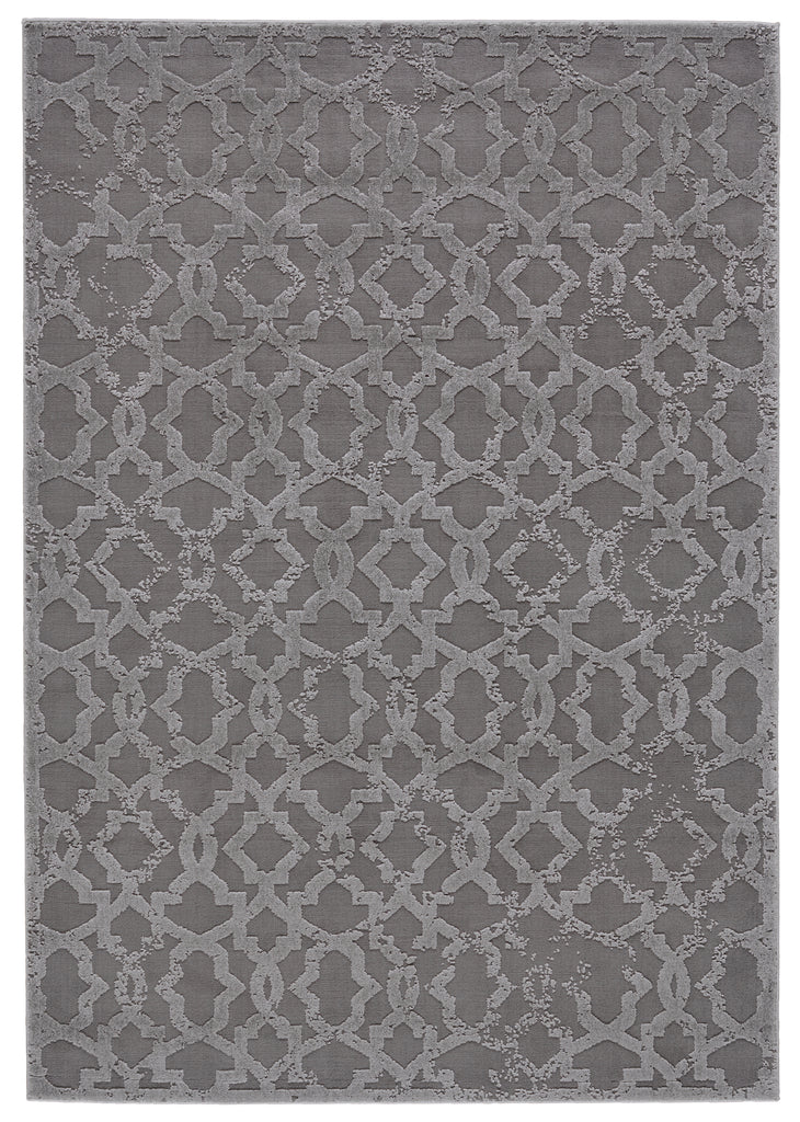 Akhari Transitional Geometric Gray Silver Area Rug (10' x 13'2")