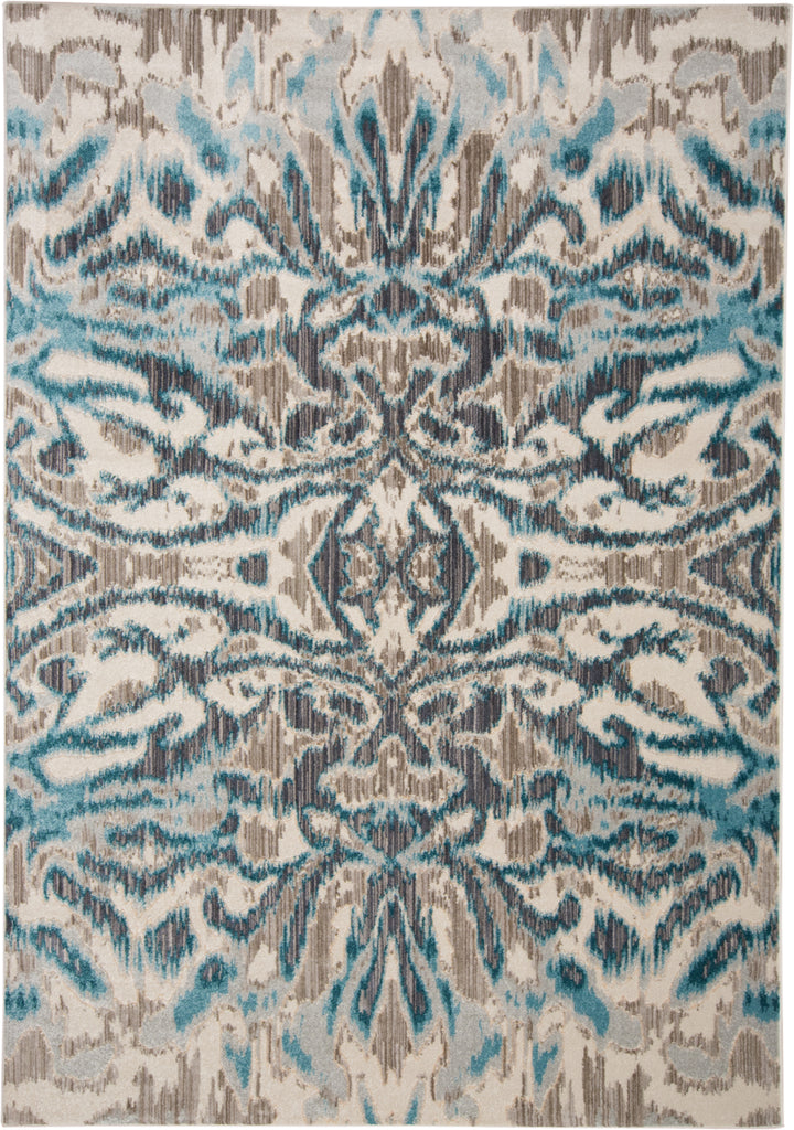 Keats Transitional Abstract Blue Taupe Gray Area Rug (10'2" x 13'9")