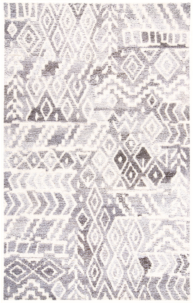 Asher Transitional Distressed Gray White Area Rug (3'6" x 5'6")