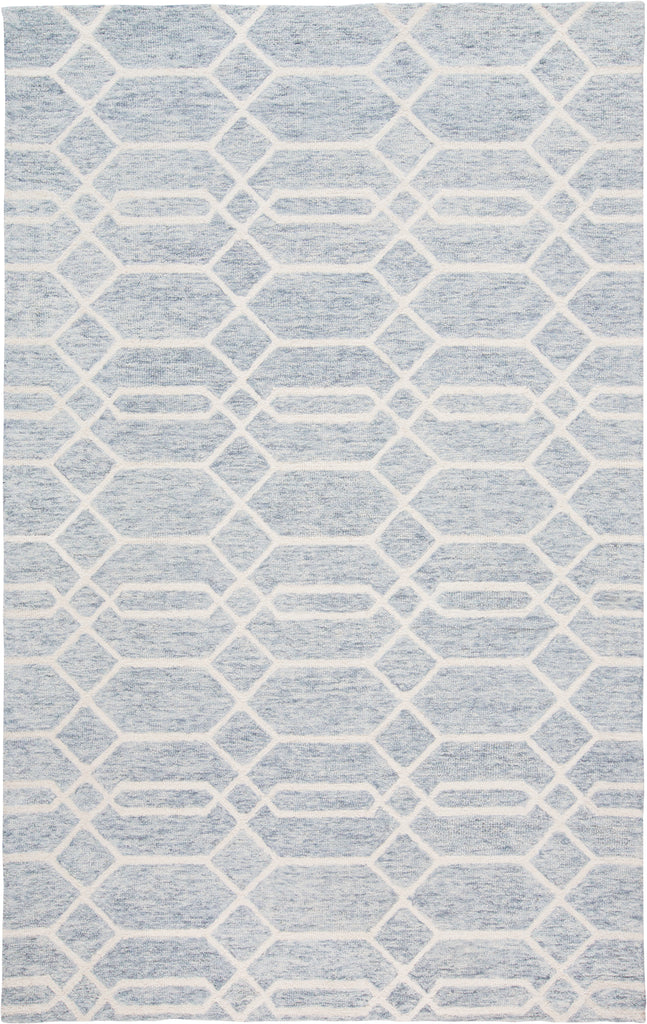 Belfort Transitional Trellis Lattice Blue Ivory Area Rug (8' x 10')