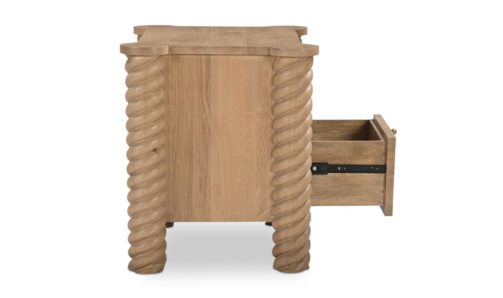 Treccia 2 Drawer Nightstand Oak