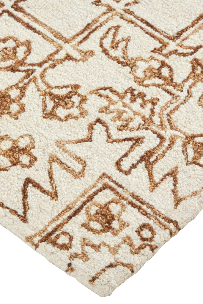 Belfort Transitional Medallion Ivory Brown Area Rug (12' x 15')