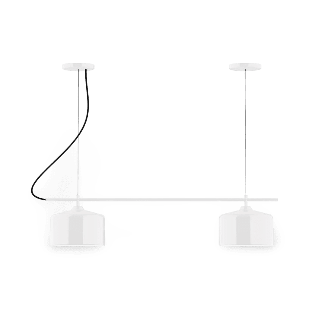 2-Light Linear Axis Chandelier, White - CHB419-44