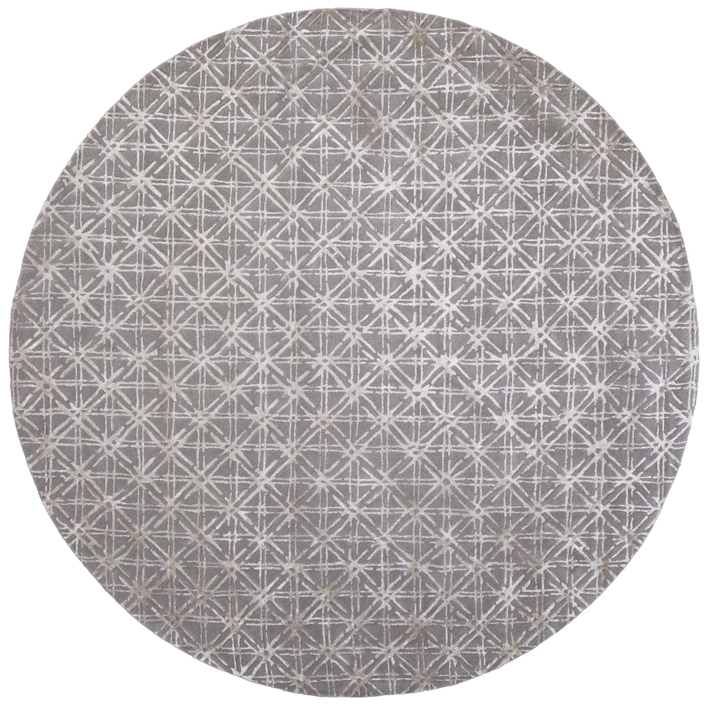 Manoa Transitional Geometric Gray Silver Area Rug (10' x 10')