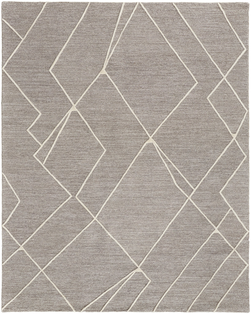 Euclid Transitional Abstract Taupe Ivory Gray Area Rug (5' x 8')