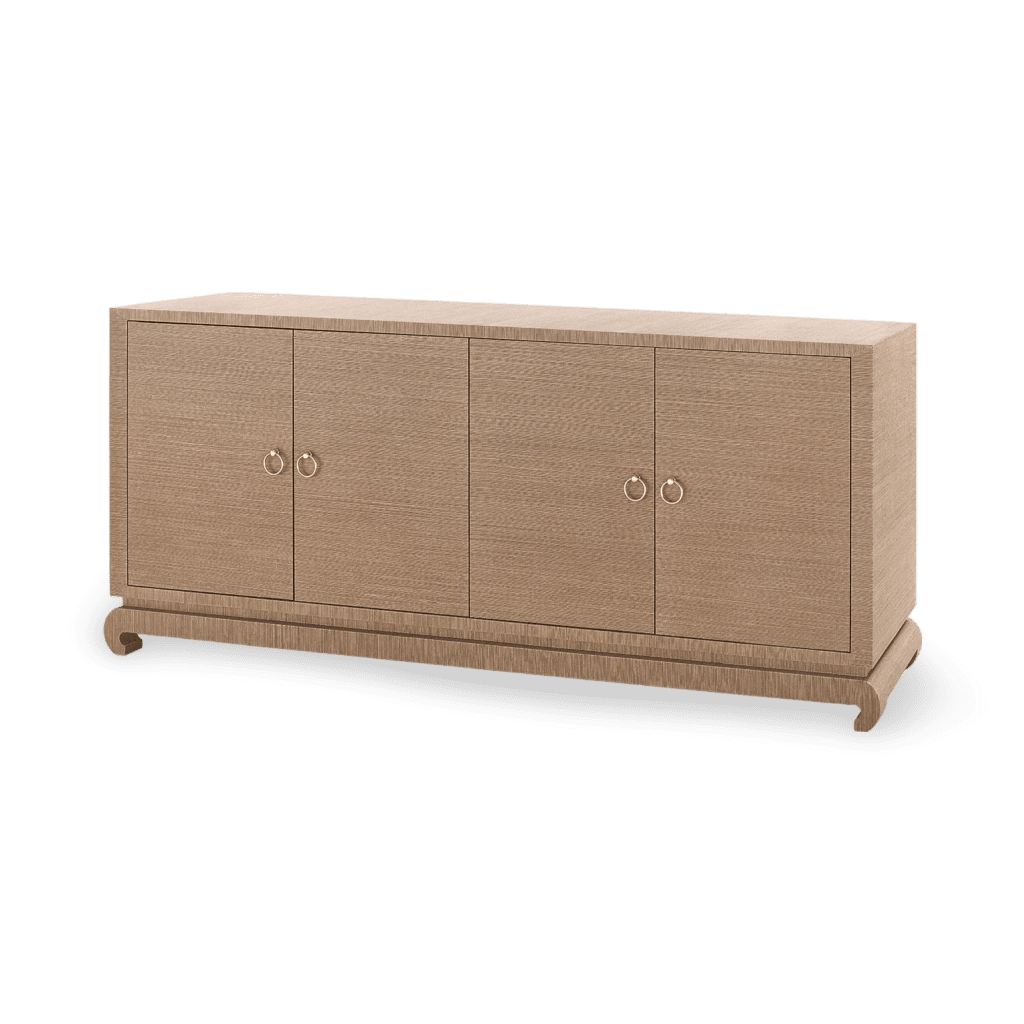 Meredith Extra Large 4-Door Cabinet - Flax Brown