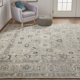 Reddington Traditional Oriental Gray Taupe Tan Area Rug (8'6" x 11'6")