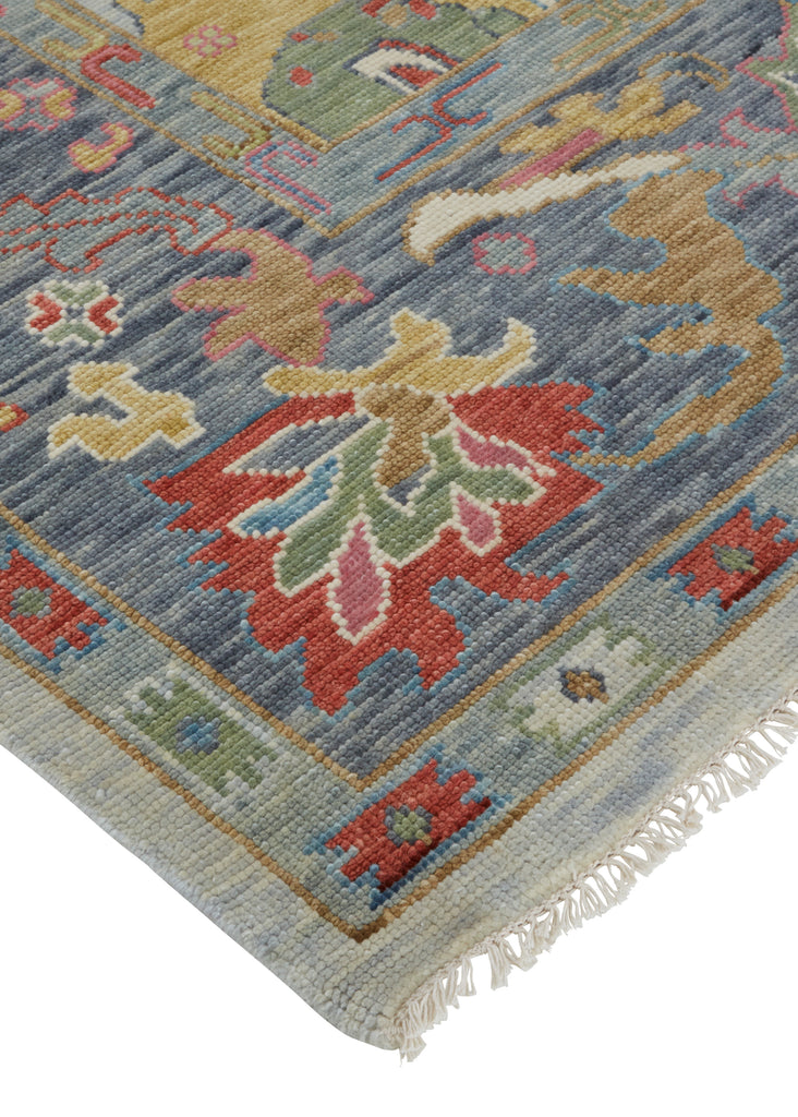 Karina Traditional Persian Blue Gray Gold Area Rug (7'9" x 9'9")