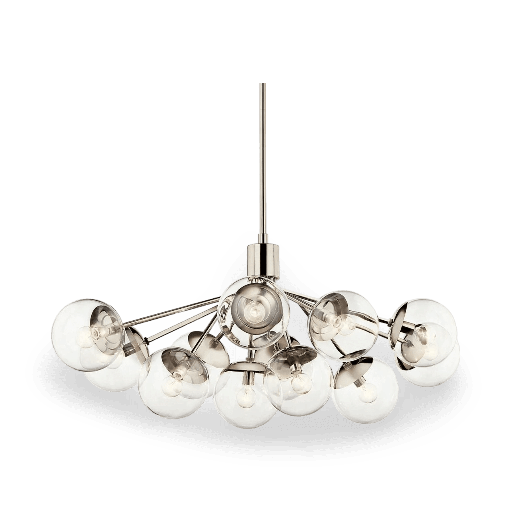 Silvarious Light Linear Convertible Chandelier with Clear Glass