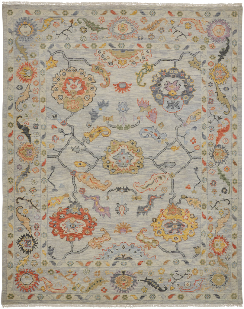 Karina Traditional Persian Gray Yellow Red Area Rug (12' x 15')