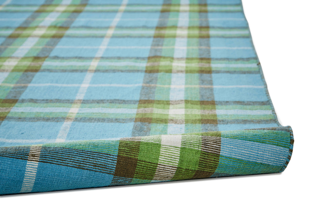 Crosby Transitional Plaid Blue Green Black Area Rug (8' x 10')