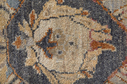 Rapsody Transitional Moroccan Tan Brown Blue Area Rug (8'6" x 11'6")