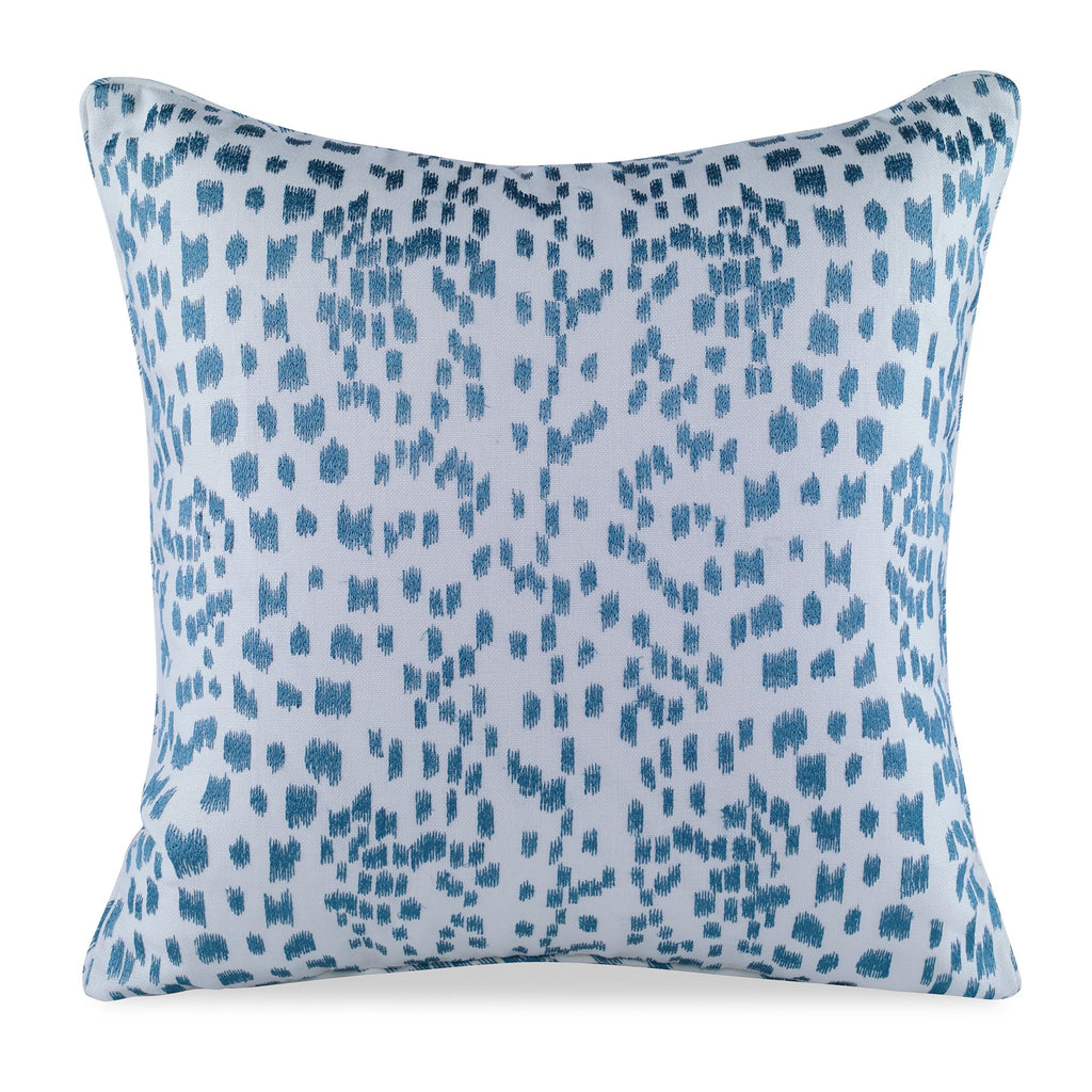 Les Touches Embroidered Pillow Teal