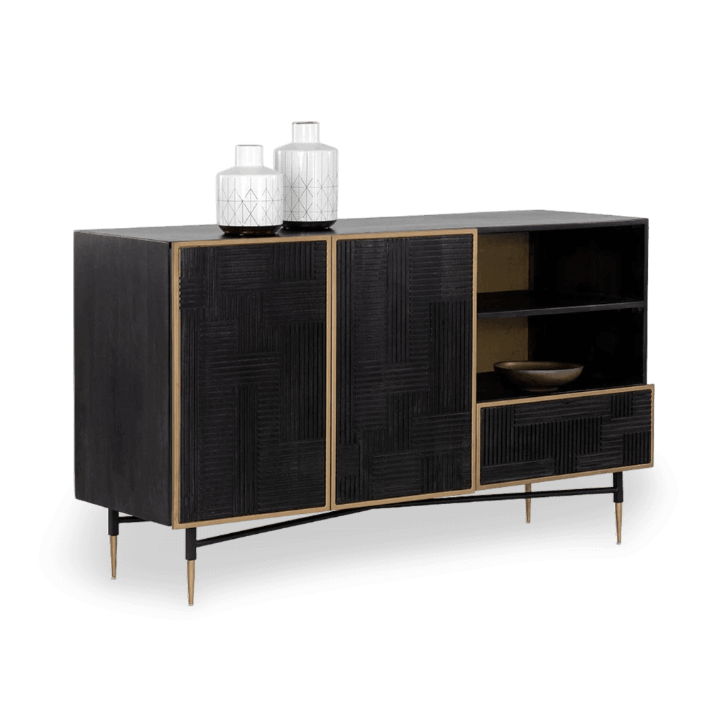 Markwood Sideboard - Brass - Dark Brown