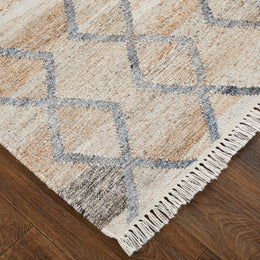 Beckett Transitional Trellis Lattice Gray Ivory Tan Area Rug (9'6" x 13'6")